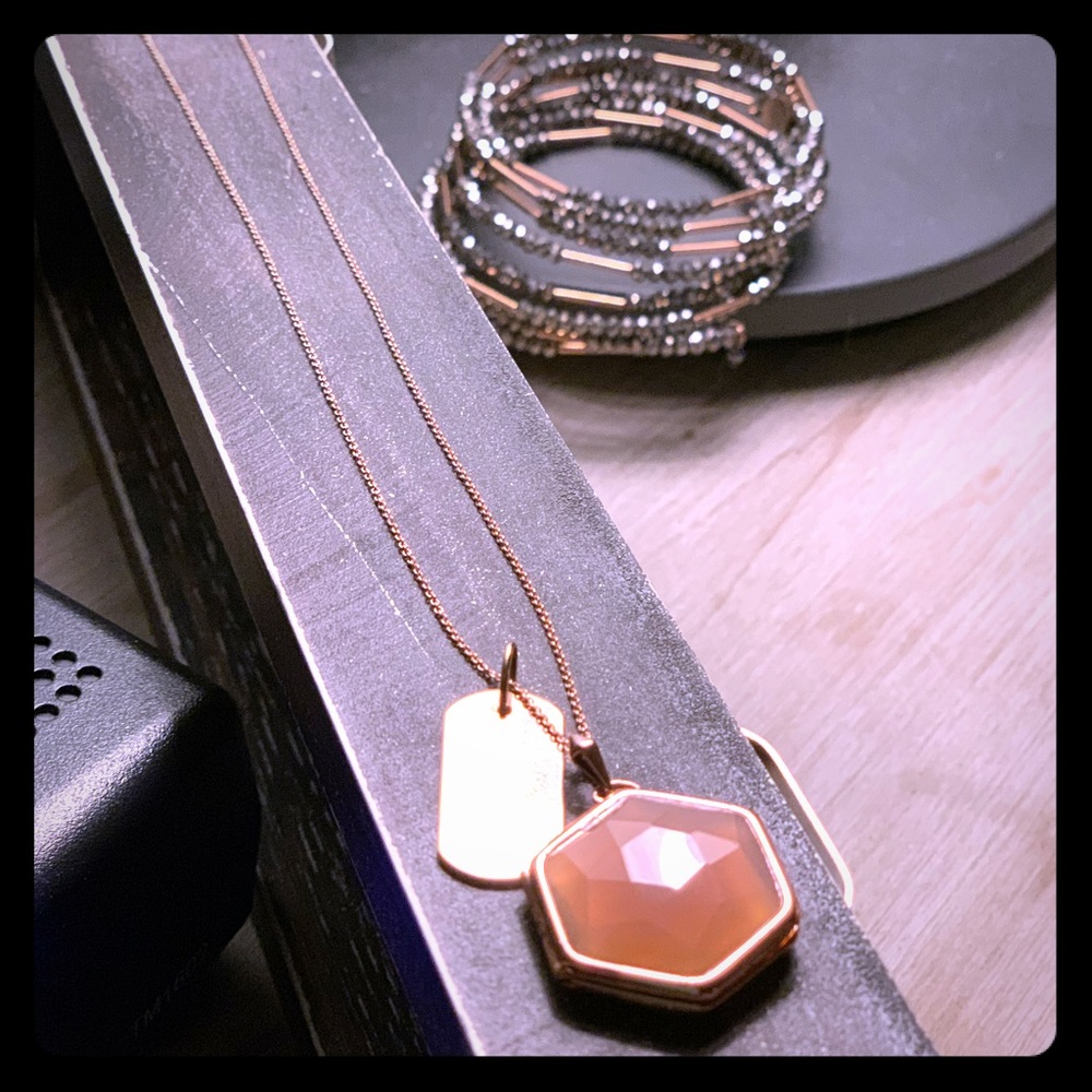 NEW!!! Stella & dot hex. Rose Gold Charm w/chain